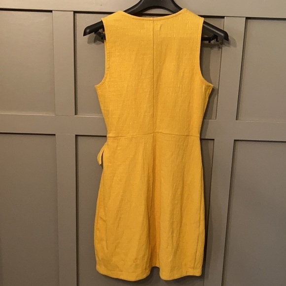Madewell Crosshatch Side-Tie Dress Texture & Thread Celestial Gold - Picture 5 of 7